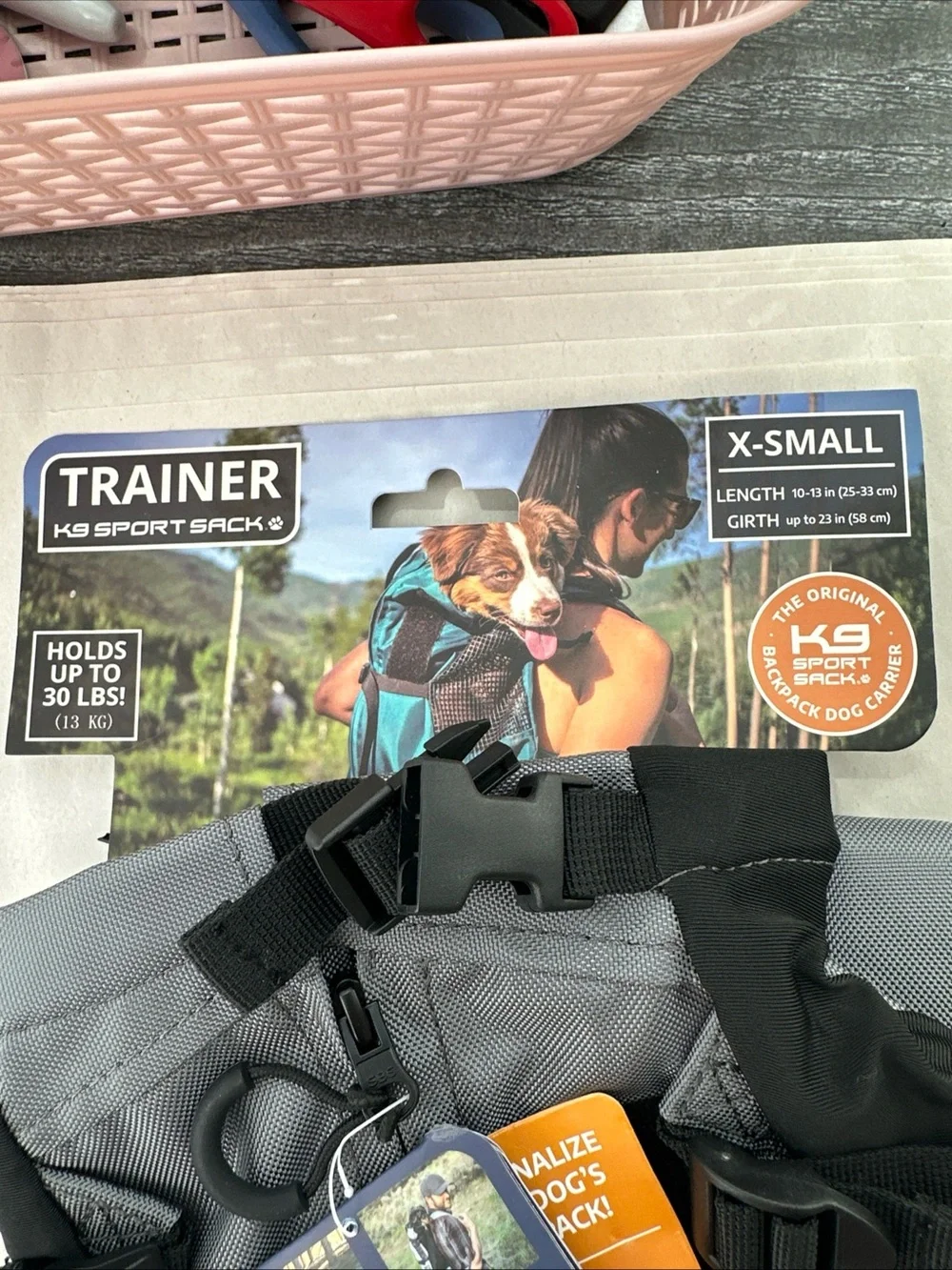New K9 Sport Sack Trainer Puppy and Small Dog Pet Carrier Size XS Gray